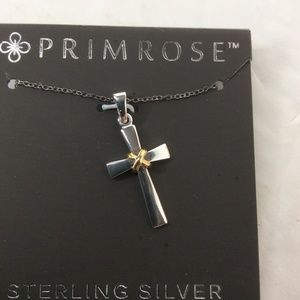 Primrose Sterling Silver 18 Inch Cross Necklace